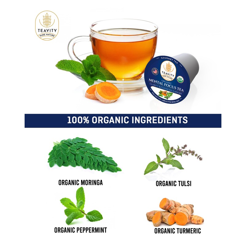 Organic Tea Pods with Moringa, Pepeppermint, Holy Basil & Turmeric
