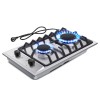 12 Inch Built-In Stainless Steel/Tempered Glass Gas Cooktop 2-Burner Propane