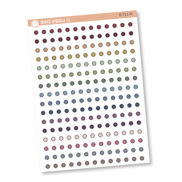 Tiny Circle Planner Stickers from Kits | B-711 (Muted Rainbow)
