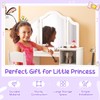 Costzon Kids Vanity, 2 in 1 Princess Makeup Desk &