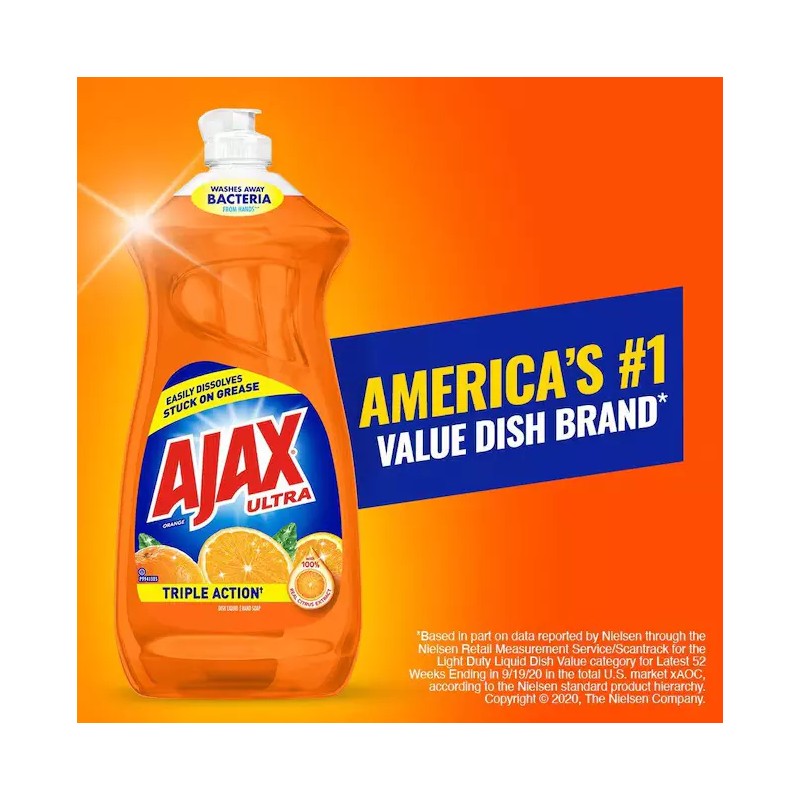 AJAX Ultra Triple Action Orange Liquid Dish Soap - 28