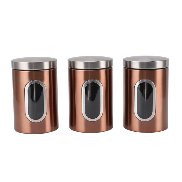 Stainless Steel Canister Set of 3, Kitchen Canisters Airtight Canister