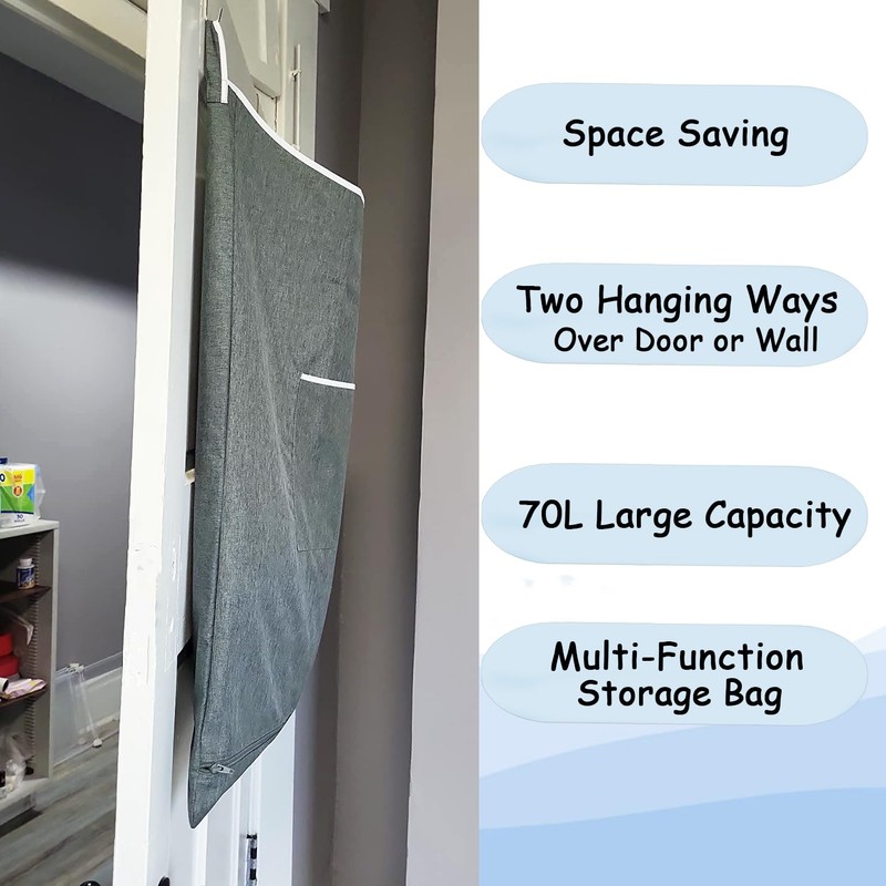 KINGSUSLAY XL Door Laundry Hamper, Hanging Hamper with Large Openging,