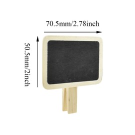 Hahiyo 2.78 x 2 Inch Mini Chalkboard Clip Help Marking Nice Display Easy Writing Quick Switch Reusable Rectangle Wooden Message Board Labels Signs 18 PCS for Party Food Tag Memo Note Organize Pantry