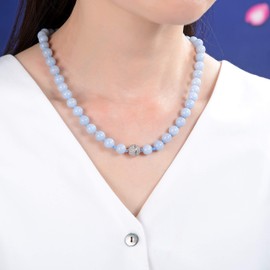 Fukugems Natural Stone Necklace for Women Men Gemstone Beads Chain Birthstone Chain, Gemstone, Pearl