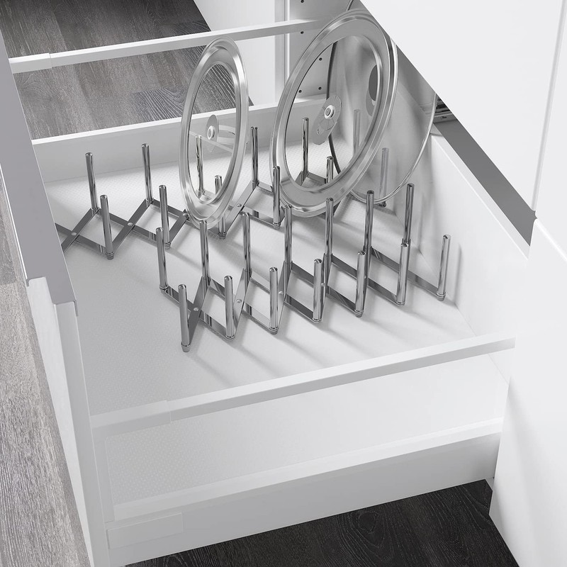Ikea Variera Pot Lid Organizer, Stainless Steel, Set of 2