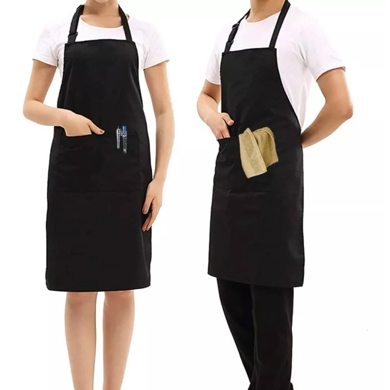 SANBREVE Mandil Delantal Para Chef Anti-agua Poliéster Algodón 2 Pcs