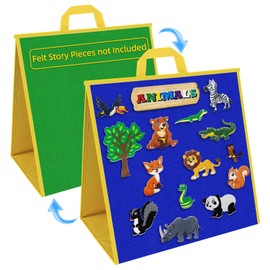 AKAYOK Foldable Felt Board for Toddlers Flannel Board Stories for Preschool Early Learning Interactive Storytelling Double Sided Felt Story Board Reusable Wall Hanging Holiday Gift for Kid (17 * 17)