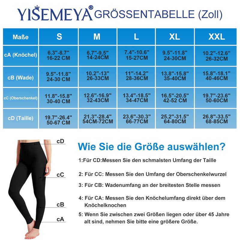 Calze a compressione medicali per uomo e donna 20-30 mmHg,