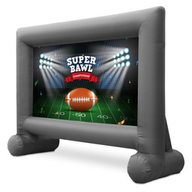 Redia 14 Feet Inflatable Outdoor and Indoor Theater Projector Screen with Built-in Blower - Includes Tie-Downs and Storage Bag - Supports Front and Rear Projection