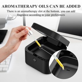 Portable Smokeless Ashtray with Lid,Mini Smell Proof Ash Tray for Car,Detachable Trash Can, Electric Ashtray Desktop USB Rechargeable for Outdoor Travel Home Office (Black)