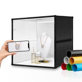 Photo Studio Light Box  16"x16" Professional Tent Kit with 160 LED Lights & 6 Color PVC Backdrops Folding Portable Products - Size: 16*16 inch