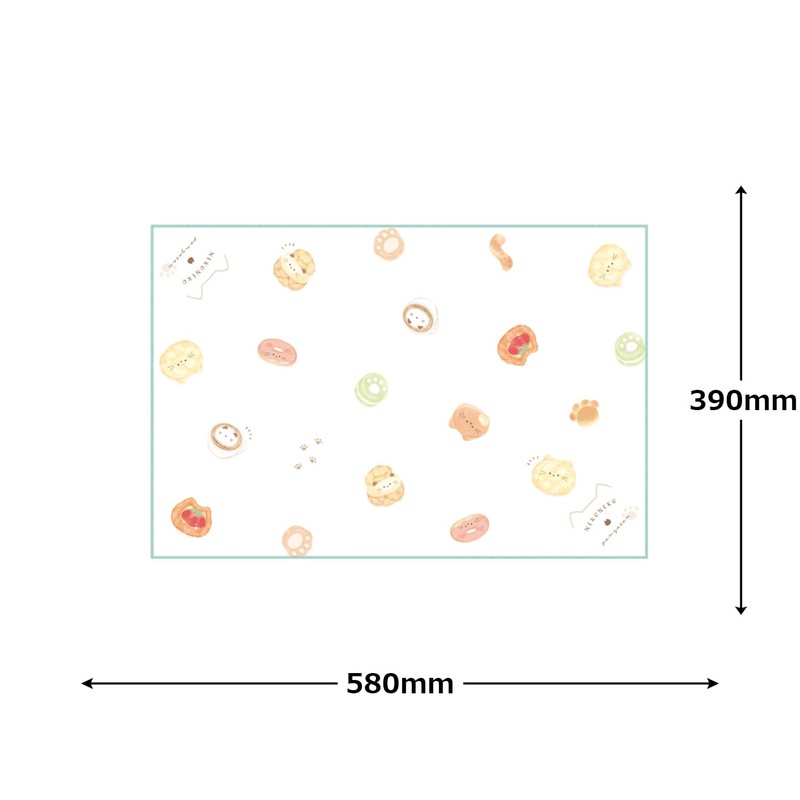 Kamiojapan Lunch Cloth, Rectangle Lunch Cloth, Girls, 223575, Cat Baker,