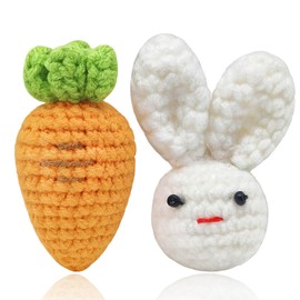 Crochet Handmade Kawaii Brooch for Backpacks Clothing Jackets Hats, Cute Pins for Women Girls(Carrot Rabbit)