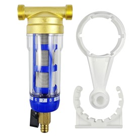360 Degree High Pressure Backwash Filter, Reusable Spin-Down Sediment Water Filter, Tap Water Filter, House Water Filter for Well Water Hose Sediment Filter (Blue)
