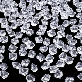 MAIBAOTA 500 PCS Fake Crushed Ice Cubes Vase Fillers Clear Plastic Ice Cubes Diamonds Gems Decorative Stones for Fish Tank Decorations Wedding Party Table Decor and DIY