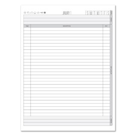 BookFactory Daily Activity Log Book / 365 Day Logbook (384 Pages) / 365 Page Productivity Diary, Black Cover, Section Sewn Hardbound, 8 7/8'' x 11 1/4'' (Made in USA)