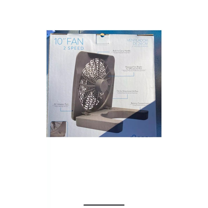 O2 COOL FD10002A 10" Portable Fan with AC Adapter