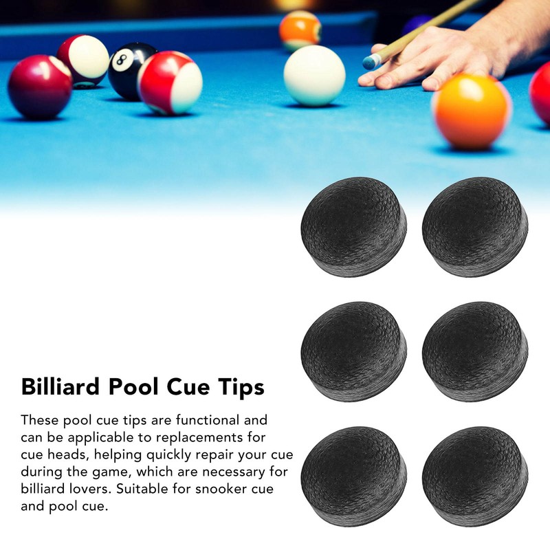 6pcs Billiard Pool Cue Tips 14mm Crystal Pool Cue Tips