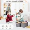 Ohmlove 4 Packs Storage Bins with Bamboo Lids - Plastic