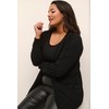 KAFFE CURVE Women's Plus Size Open Front Long Sleeves Sweater