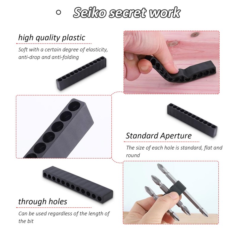 Pack of 5 Bit Holder Screwdriver Head Storage Plastic 12