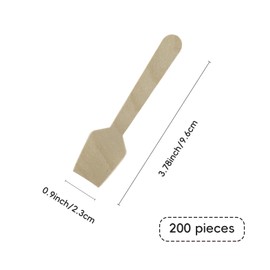 200 PCS Mini Wooden Spoons, 4 Inch Disposable Wooden Spoons, Flat