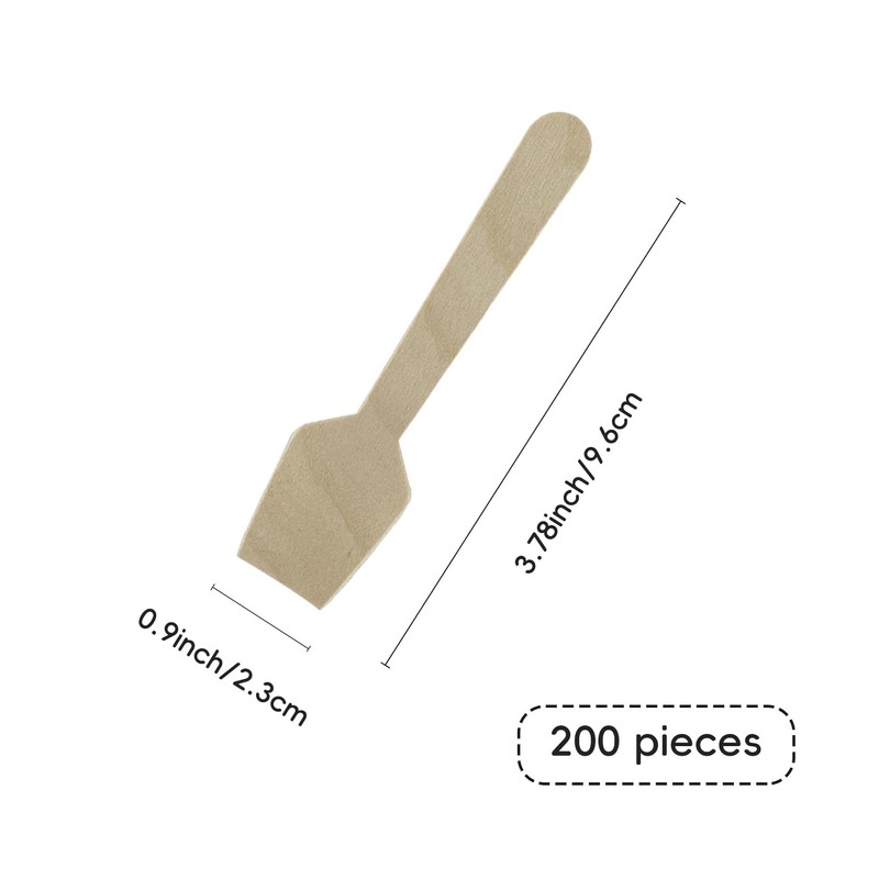 200 PCS Mini Wooden Spoons, 4 Inch Disposable Wooden Spoons,