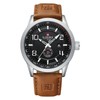 NAVIFORCE Sport Watches for Men Leather Band Waterproof Quartz Analog