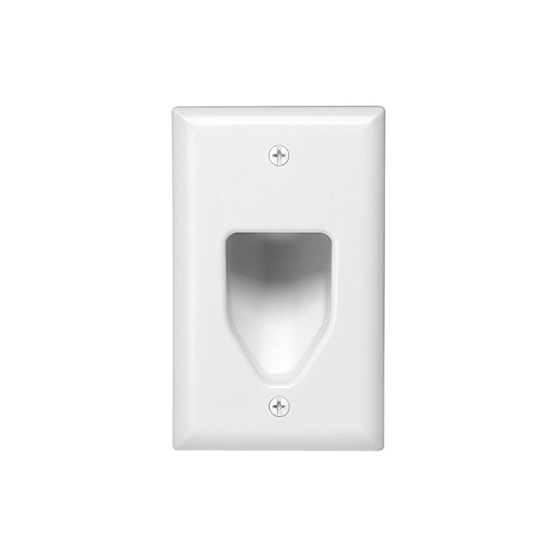 Eaton 35M1W-SP-L 1-Gang Recessed Multimedia Cable Wall Plate, White