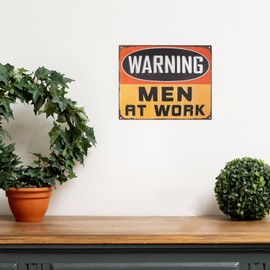 Moritz Tin Sign 25 x 20 cm Warning Men at Work Decorative Metal Sign Retro Vintage Retro Sayings Funny