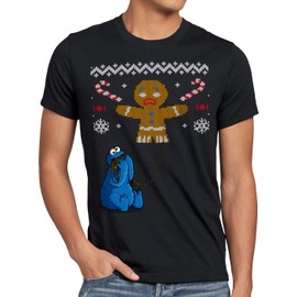 style3 16-Bit Ugly Sweater Men's T-Shirt X-Mas Jumper Christmas Tree, black
