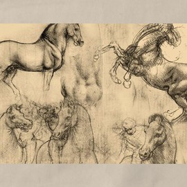 CafePress Da Vinci Horses Light Kitchen Apron with Pockets, Grilling Apron, Baking Apron