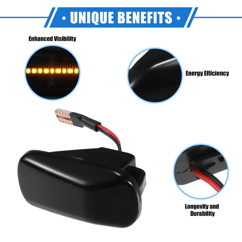 X AUTOHAUX 1 Pair LED Side Marker Turn Signal Light