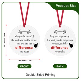 Heigebi Fitness Instructor Gift Ceramic Heart Keepsake Ornament for Coach Appreciation, Birthday, Retirement, Thanksgiving, Christmas, End-of-Season Party