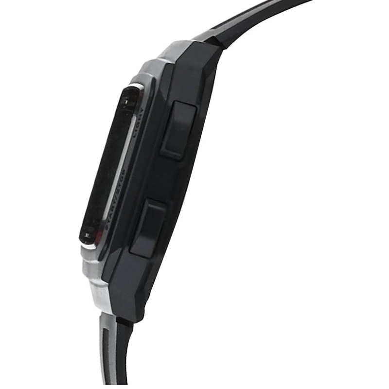 CASIO Men's Square Face Dual Time Digital Watch, Grey Dial,