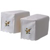 Classic Home Store Traditional Embroidered Flower Square Arm Caps Cotton