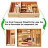 COIWAI Double Layer Bamboo Kitchen Drawer Organizer Cutlery Utensil Silverware