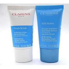 Clarins Set/2 Clarins Fresh Scrub Refreshing Cream Scrub / SOS Refreshing Hydration Mask