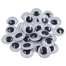 Sowaka 80 Pcs Self Adhesive Wiggle Googly Eyes Stickers 20 MM Plastic Small Cute Round Stick on Wobbly Wiggly Eyes for Craft Art Project DIY Toy Accessories Children School Classroom Scrapbooking