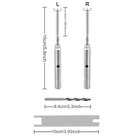 TooTaci T316 Stainless Steel Cable Tensioner Tensioner for 3 mm Wire Rope, Pack of 10 Stainless Steel Tensioning Screw Rope Tensioner for Screwing for Fence Tensioner Wire