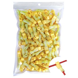 Vrupin 280 PCS T Tap Wire Connectors Kit- Yellow 12-10AWG Waterproof Wire Splice Connector Quick Disconnect Insulated Male Terminals Electrical Connectors Kit