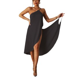 aoozleny Womens Beach Dress Bikini Cover Up Spaghetti Strap Backless Swimwear (AU, Alpha, One Size, Regular, Regular, Standard, Gray)