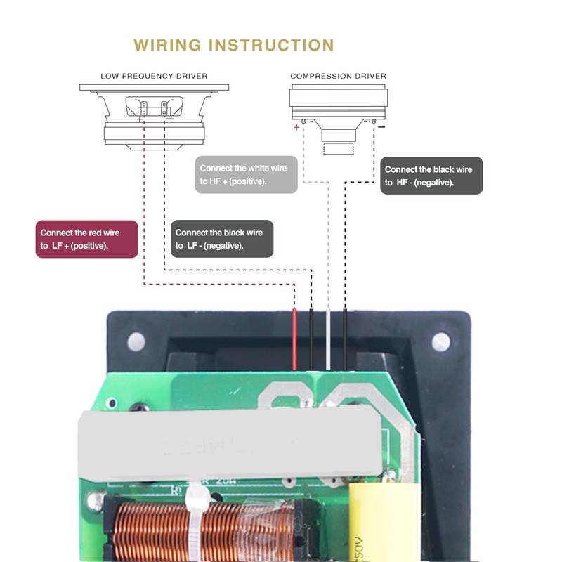 Sound Town 2-Way Treble/Bass 300W Replacement Frequency Divider, Crossover Filter