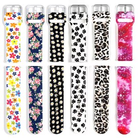 6-Pack Sport Band Compatible with Andfz T42 Smaiit Y22 WZWNEER BANLVS DXPICR Y20GT Smart Watch Bands Bands for Women, Soft Silicone Pattern Floral Fadeless Strap Bands for WZWNEER Smart Watch