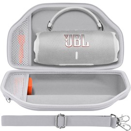Baval Hard Portable Case Compatible with JBL Charge 6/Charge 5 Portable Waterproof Bluetooth Speaker(White Case)