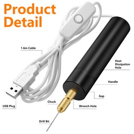 Electric Hand Drill Set for Resin Casting Mold, Electric Drill with 8 Drill Bits (0.8-1.2 Mm), Pin Vise Hand Drill with 10 Mini Drills (0.8-3.0 Mm), 10 PCB Twist Drills (0.3-1.2 Mm), Screwdriver