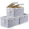Prandom Large Foldable Storage Bins with Lids Fabric Decorative Storage