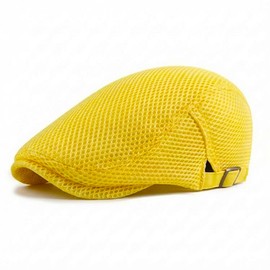 RUNQIU Hat for Spring and Summer Men & Women | UV Protection & Breathable Mesh Comfortable Wearing | Simple & Stylish Hunting Cap, Newsboy Hat | Great for Golf, Travel, Outdoors | Adjustable & Large Size | Unisex Gift (Yellow)