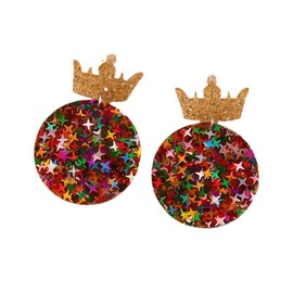 St. Patrick's Day Earrings for Women,Lucky Green Gour-Leaf Clover Pendant Earrings, Cute Four-Leaf Clover St. Patrick's Day Accessory Stud Earrings,Valentine's Day Love Earrings, One size, Acrylic,